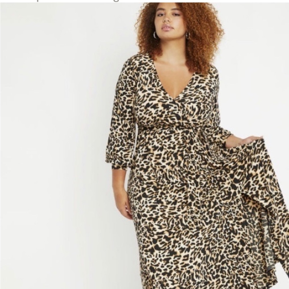 Eloquii Leopard Print Plus Size Maxi Dress